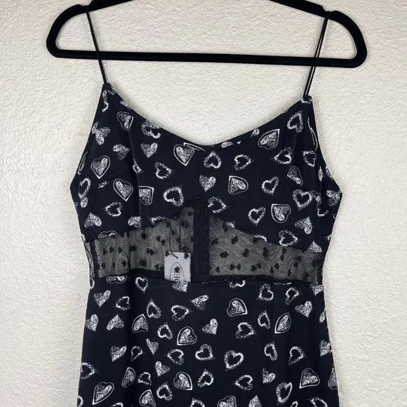 Cider Little Black Heart Midi Dress NWT - Picture 2 of 7